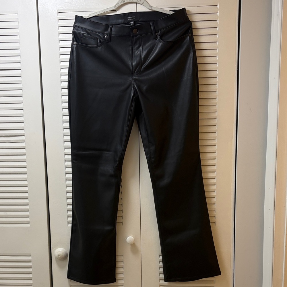 Banana Republic Vegan Leather Black Women's Pants